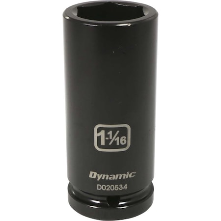 Dynamic 3/4" Drive Deep Socket, Black Phosphate, Tools 3/4" Drive 6 Point SAE, 1-1/16" Deep Length D020534